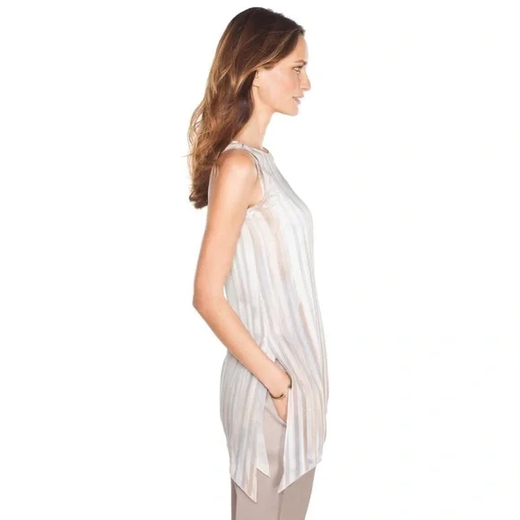 WHBM Watercolor Stripe Tunic Size Medium - Picture 2 of 10